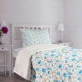 thumbnail image 5 of Ambesonne Cartoon Quilted Bedspread Set 2 Pcs, Stork Carrying an Elephant, Twin Size, Amber Black Blue, 5 of 6