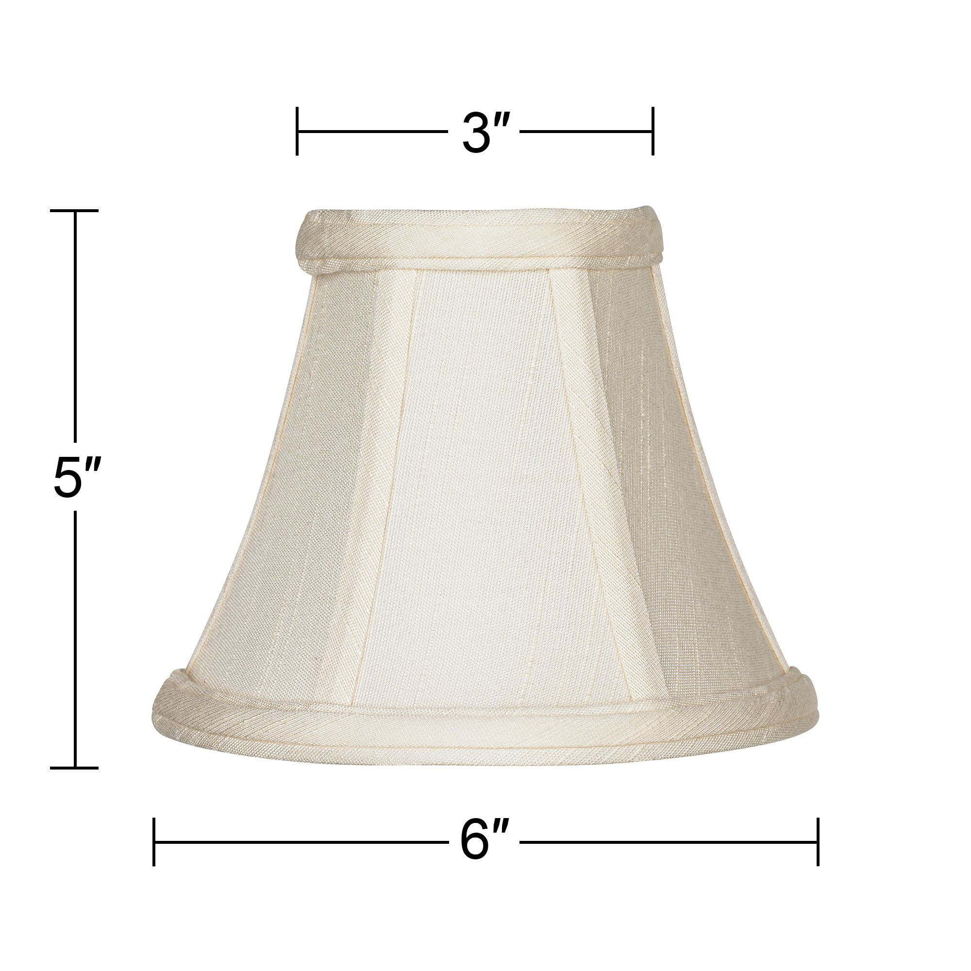 Imperial Shade Set of 8 Hardback Bell Lamp Shades Evaline Cream Small 3" Top x 6" Bottom x 5" High Candelabra Clip-On Fitting