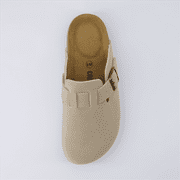 Cushionaire Hana Womens Clogs | Comfortable Vegan Suede Clogs for Women | Slip On Potato Shoes with Cork Footbed & Arch Support | Memory Foam, Wide Widths Available
