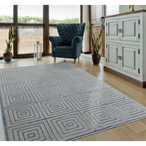 United Weavers Rasbora Piraya Contemporary Geometric Area Rug, Silver, 9'10" x 13'2"