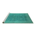 thumbnail image 2 of Ahgly Company Machine Washable Indoor Round Oriental Turquoise Blue Industrial Area Rugs, 7' Round, 2 of 4