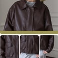 thumbnail image 6 of XXWXYD Girls Boys Lapel Leather Biker Jacket for Kids Toddler Classic Motorcycle Leather Jacket Distressed Full Zip Biker Coat Autumn Punks Jacket Kids Boys Girls Zip Hood, 6 of 7