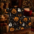 thumbnail image 3 of Halloween Pumpkin Ghost Bat Pattern, Festive Halloween Scene, Warm Flannel Blanket for Living Room and Reading Nook, Art Lovers Halloween Gift, Festive Home Decor, 3 of 9