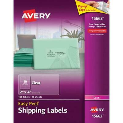 Avery Matte Clear Shipping Labels, Sure Feed(TM) Technology, Laser, 2