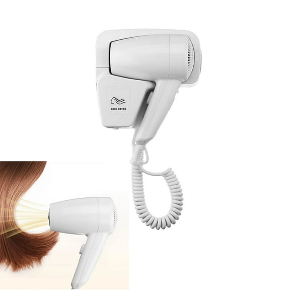 GIXUSIL 1200-Watt Quiet Wall Mounted HangUp Hair Dryer, Wall-Mount Hair Dryer, Hair Dryer, Wall Mount Blow Dryer White