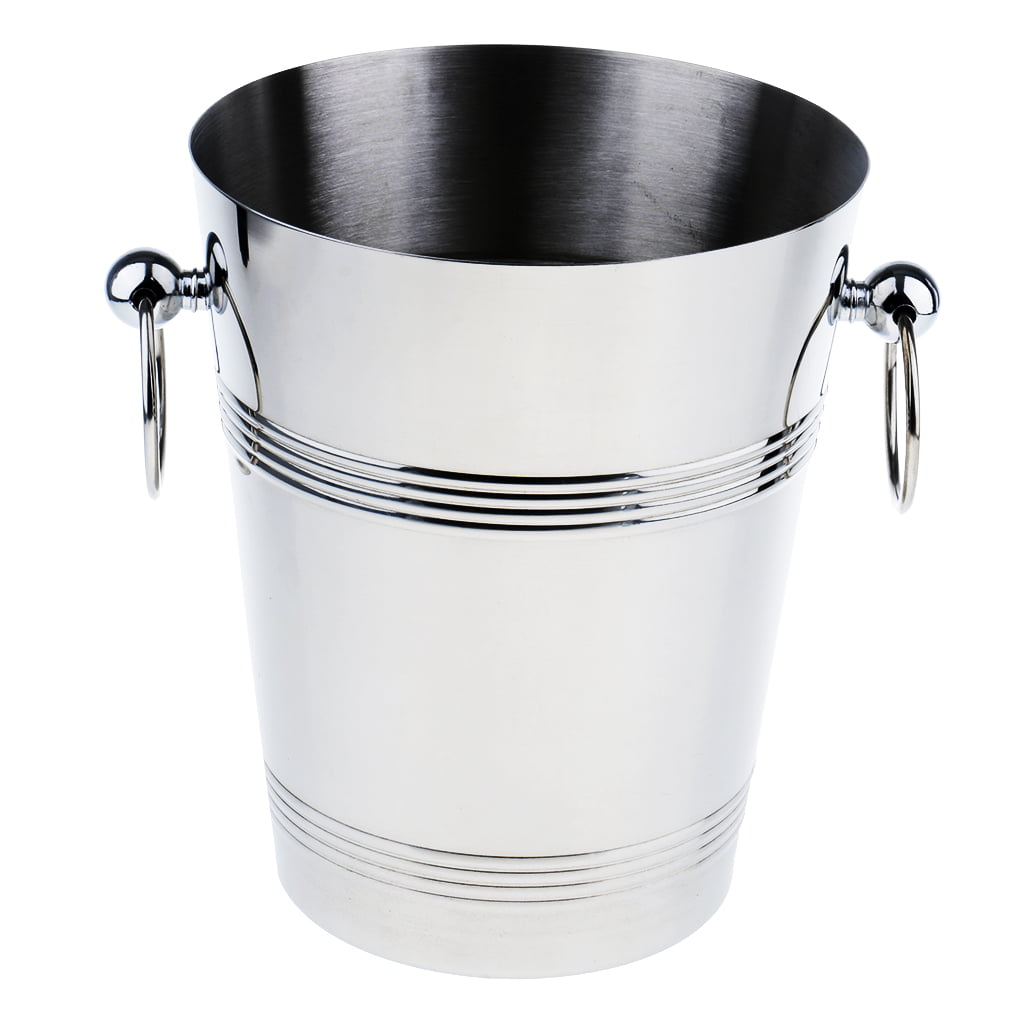 Ice Bucket Champagne Wine Cooler Stainless Steel Cafe Bar Supply 1.6qt