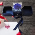 thumbnail image 2 of Joyero con rosas secas preservadas para San Valentín, mamá y novia. azul, 2 of 9