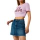 thumbnail image 4 of VISgogo Mujeres Casual Crop Tops, Adultos Letra y Corazón y Estampado de Flores Camiseta de Manga Corta Cuello Redondo VISgogo moda, 4 of 9