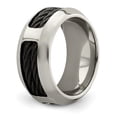 thumbnail image 4 of Edward Mirell Stainless Steel & Black Ti Cable 10.75mm Band EMR219, 4 of 5