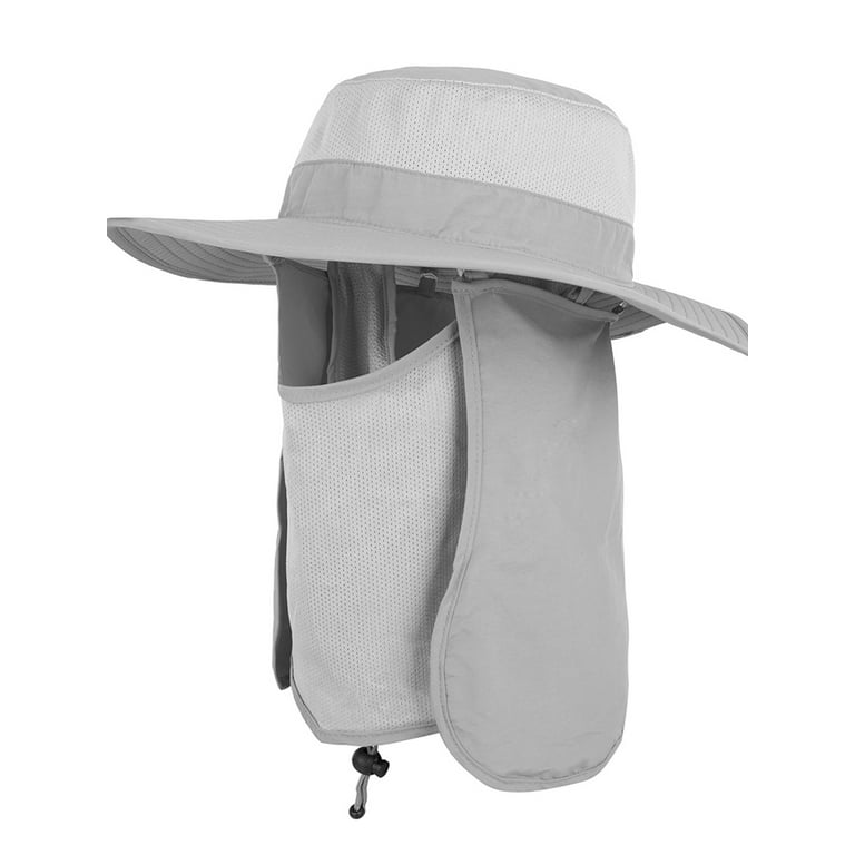 Orolay Men 360 Protection Sun Hat Safari Fishing Hat Neck Face Flap Cover UPF+ 50,Lightgrey, adult Unisex, Size: One size, Beige