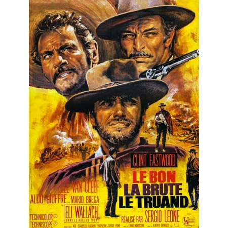 Lee French Poster - The Good The Bad And The Ugly French Poster Art Eli Wallach Clint Eastwood Lee Van Cleef 1966 Movie Poster Masterprint