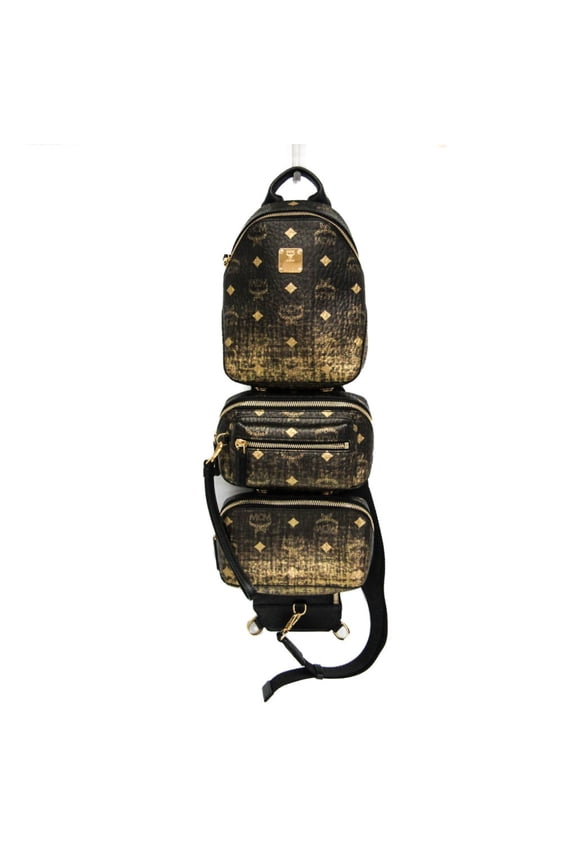 Pre-Owned MCM Visetos Triple Body Bag MUL9ARN11DG001 Men's Coated Canvas,Leather Shoulder...