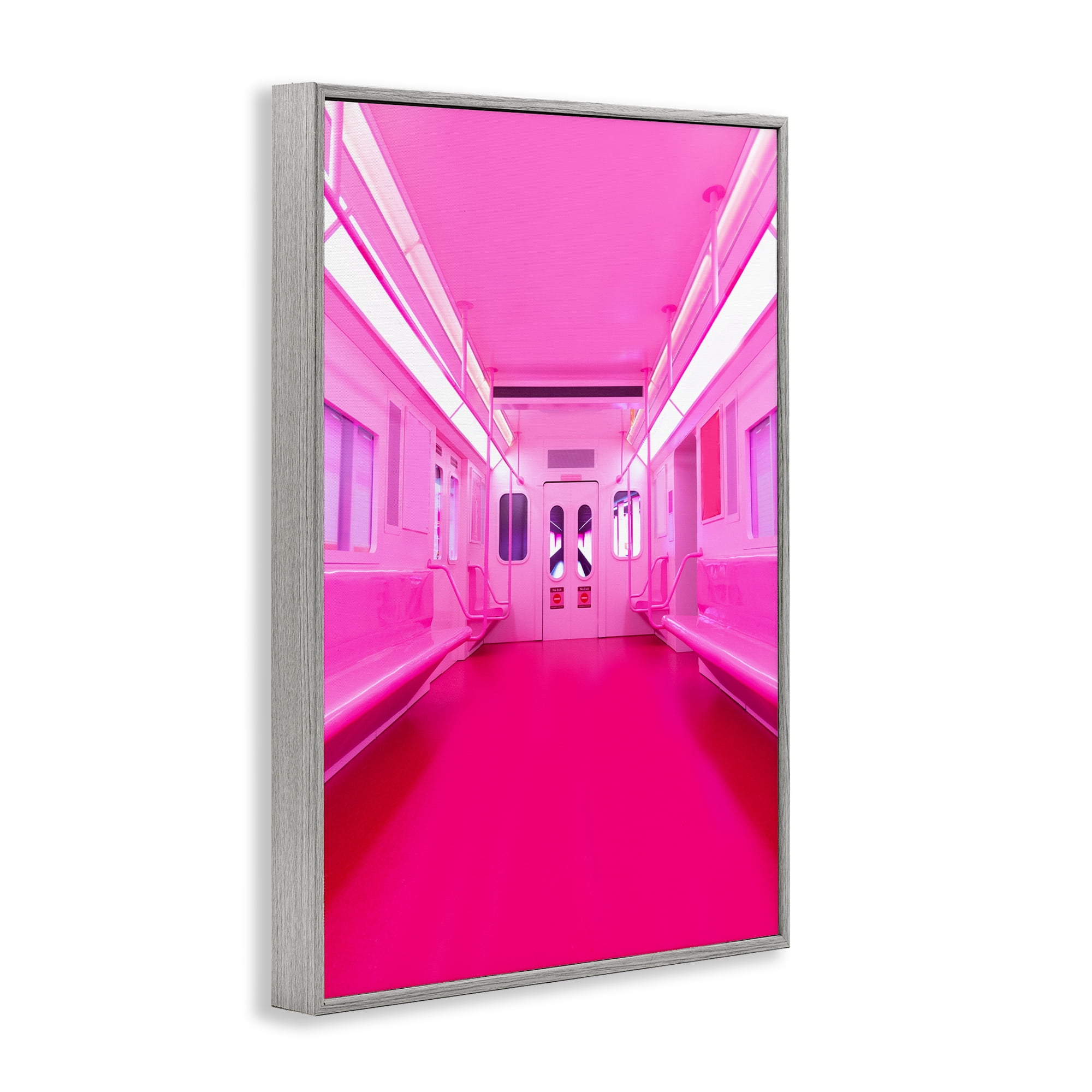 Futuristic Pink Tone Subway Gray Framed Giclee Art, design by LISH Creative