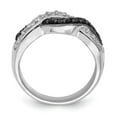 thumbnail image 2 of Sterling Silver Rhodium Black and Clear CZ Wavy Ring, 2 of 6