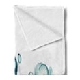 thumbnail image 2 of Flower Soft Flannel Fleece Blanket, X-ray Picture of Poppy Flowers in a Windy Day Unusual Look into the Nature Art Image, Cozy Plush for Indoor and Outdoor Use, 60" x 80", White Teal, by Ambesonne, 2 of 5