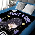 thumbnail image 2 of Microfiber Flannel Throw Blanket Just A Girl Who Loves Anime and Sketching Super Soft Cozy Lightweight Summer Quilt Perfect for Bed Sofa-50"x40" Small for Kids, 2 of 8