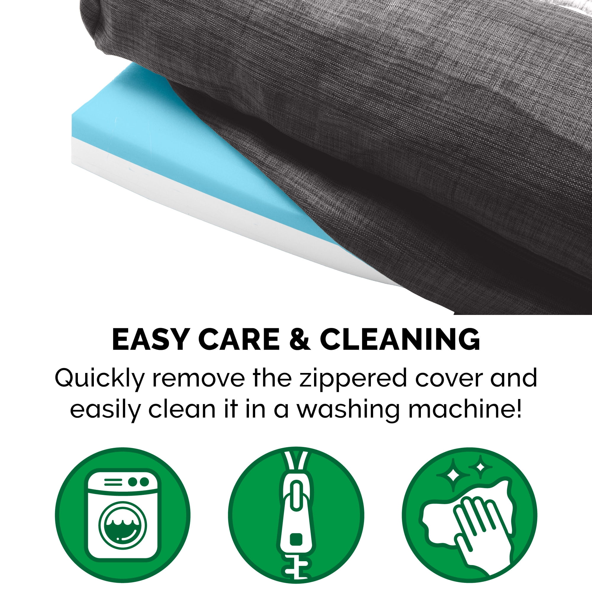 FurHaven Luxe Fur & Performance Linen Cooling Gel-Top Sofa Pet Bed, Charcoal, Jumbo, 1 Count
