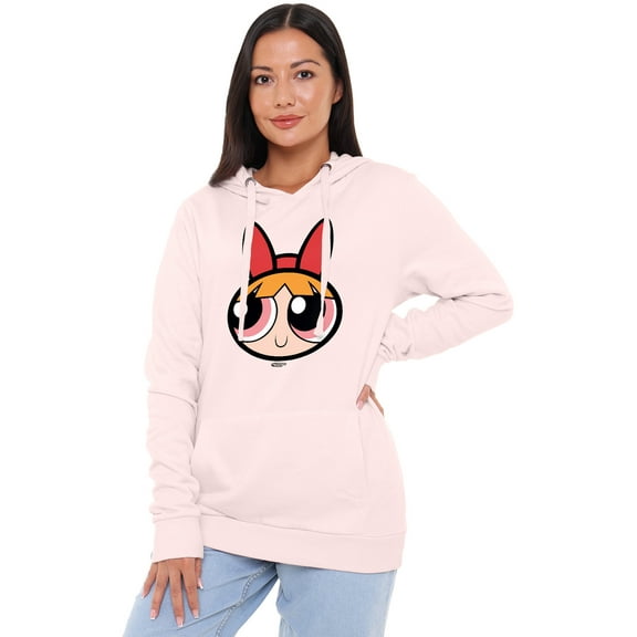 The Powerpuff Girls Blossom Face Women's Pullover Hoodie, Pale Pink, X-Large