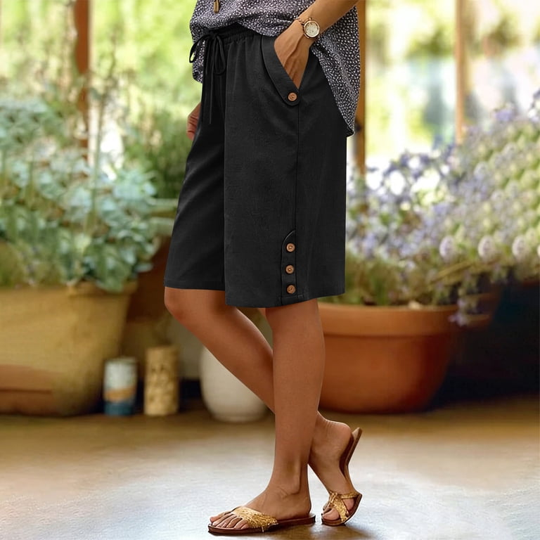 sckarle Long Shorts for Women Casual Summer Capri Pants Lightweight Knee Length Capris with Pockets Beach Travel Fishing Black,S - Walmart.com sckarle Long Shorts for Women Casual Summer Capri Pants Lightweight Knee Length Capris with Pockets Beach Travel Fishing Black,S - Walmart.com