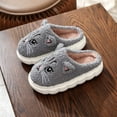 thumbnail image 2 of NOLDARES Toddler Kids Cute Cartoon Slippers Boys Winter Warm Fuzzy Bedroom House Shoes(Grey,9.5-10 Years), 2 of 7