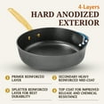 thumbnail image 5 of Granitestone Armor Max 11 Inch Frying Pan, Hard Anodized Skillet Non Stick, 4 Quart Saute Pan with Lid, Multipurpose Cooker, Jumbo Cooker NonStick Deep Frying Pan, Skillet, Gold Handles, 5 of 9
