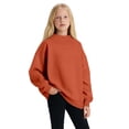 thumbnail image 3 of Mercatoo Girls Mock Neck Sweatshirt Kids Oversized Turtleneck Pullover Sweatshirts Trendy 𝐘2K Hoodies Plain Warm Top, 3 of 6
