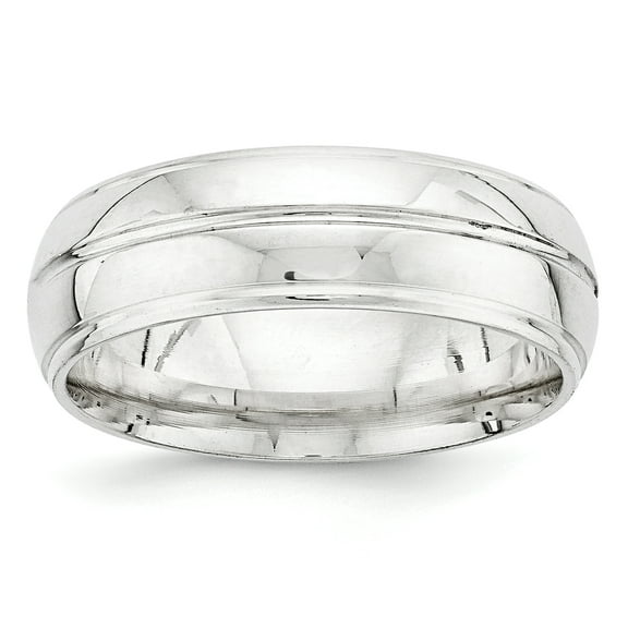 SS 7mm Polished Fancy Band Size 12