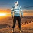 thumbnail image 7 of Men's UPF 50+ Sun Hoodie Long Sleeve Hooded Fishing Shirt Palm & Ocean Scenic Pullover Cooling Ice Silk Breathable Quick-Dry Moisture Wicking 4-Way Stretch for Commute Fishing Hiking Light Blue 2XL, 7 of 7