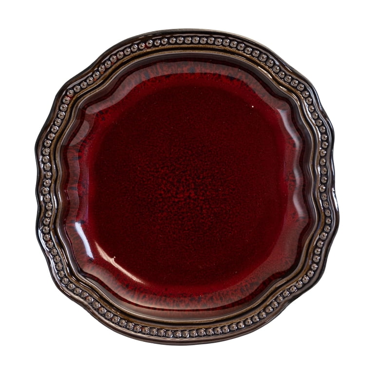 Elama Regency 16-Piece Stoneware Dinnerware Set, Red photo 5