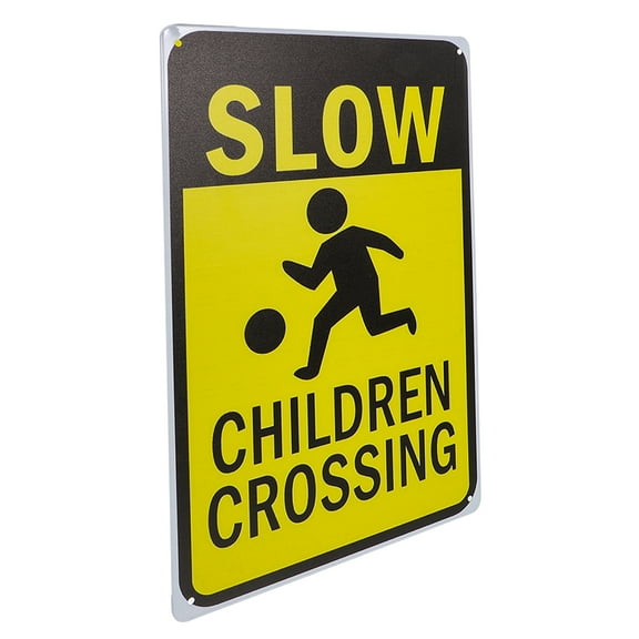 Kids Crossing Safety Sign for Street Slow Down Sign Child Safety Sign Heavy-Duty Metal Road Sign for Traffic and Driveway