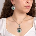 thumbnail image 6 of Set Pendant Emerald Womens  Earrings Plated Simulated Jewelry Handmade, 6 of 7