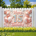 thumbnail image 4 of Decorative Design Happy Birthday Banner Balloon Decoration 15th Birthday Banner Confetti Design Colorful Theme Polyester Material for Birthday Party Milestone Celebration Teen Celebration, 4 of 7