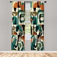 thumbnail image 2 of Ambesonne Animals Curtains 2 Panel Set, Urban Jungle Art Fox Tiger, Pair of - 28" x 95", Dark Orange Teal Beige, 2 of 4