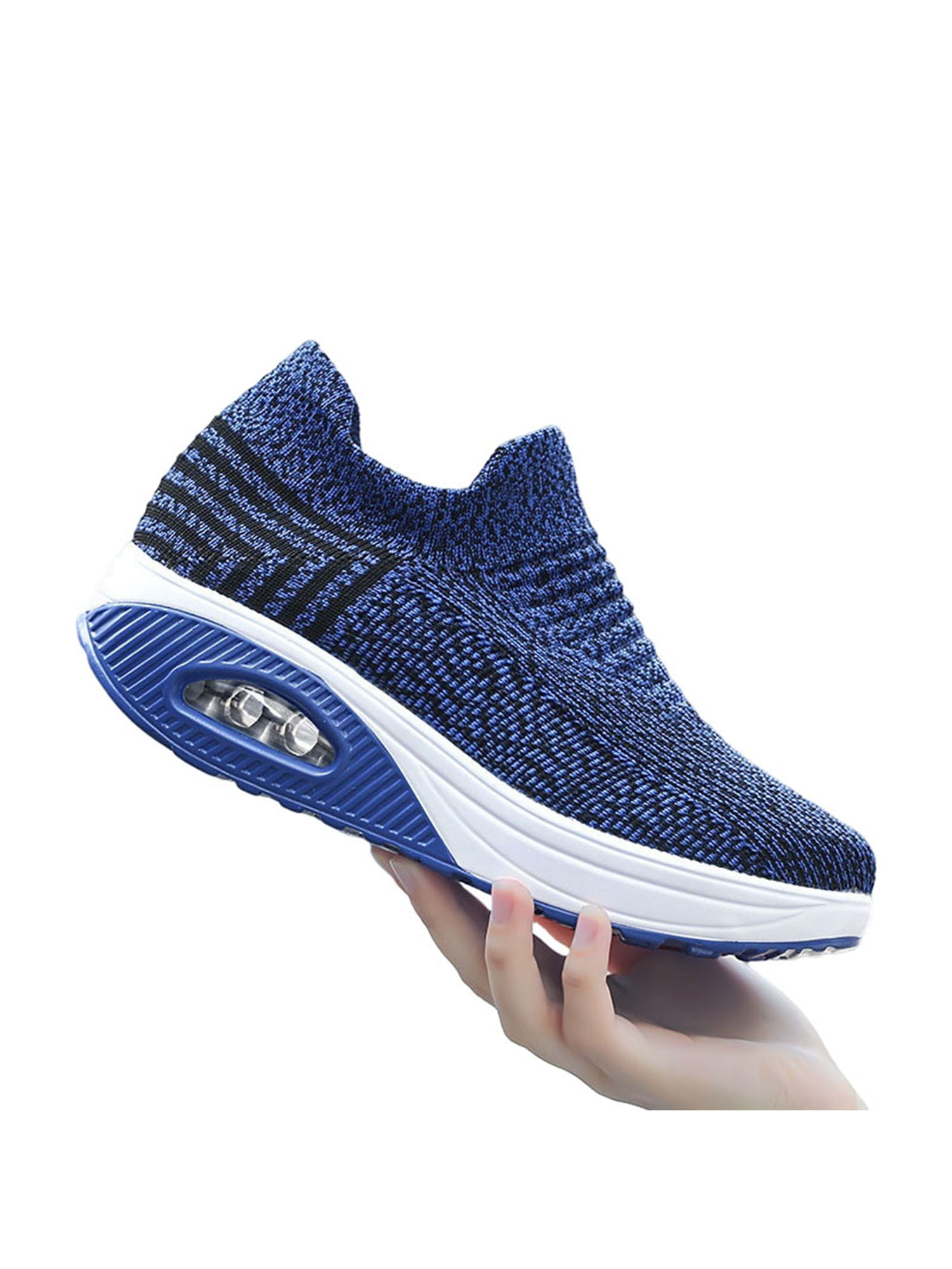 Tennis Shoes for Women,Women's Walking Shoes Sock Sneakers Mesh Slip On Air Cushion Nurse Shoes Platform Loafers 