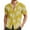 Yellow, variant on Shirts for Men Beach Trendy Comfortable Loose Casual Collar Button Open Short Sleeve Shirt Top L