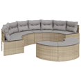 2piece garden sofa set semicircular beige poly rattan