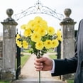 thumbnail image 3 of Gytml Artificial Cemetery Flowers, Uv Resistant Silk Memorial Bouquets, Fade-Resistant Grave Flowers For Headstone & Cemetery Decor(D-35cm), 3 of 3