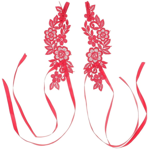 RENACLIPY Lace Up Sandals Women Red Polyester 1 Pair