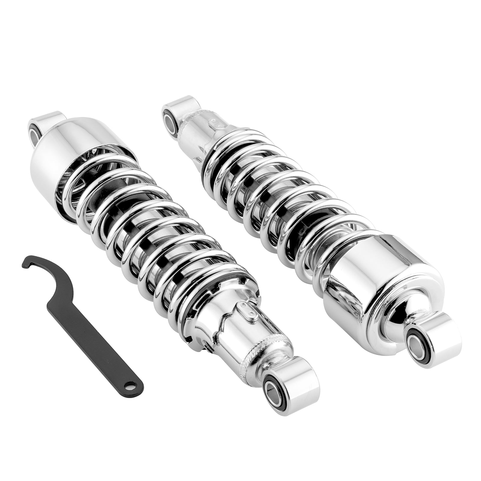 WEISEN 11.75" Chrome Plating Preload Adjustable Motorcycle Rear Shocks Lowering Kit for Harley