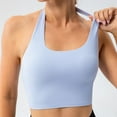 thumbnail image 4 of Sports Bras Medium Support Bra Women's Halter Sports Bra Pleated Longline Padded Yoga Crop Top, 4 of 7