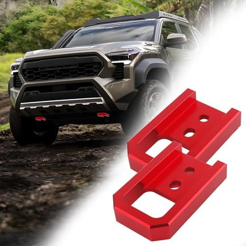 Red Tow Hooks for 2024-2025 Toyota Tacoma and 2025 4Runner, 7000LB Pulling Capacity, 310MPa High-Strength Aluminum Alloy, Heavy-Duty Tacoma Tow Hooks for Off-Road
