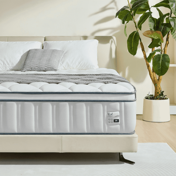 RODREAMY 12 inch Queen Mattress, Hybrid Mattress in a Box, Medium Firm, Pressure Relief & Motion Isolation, Breathable & CertiPUR-US