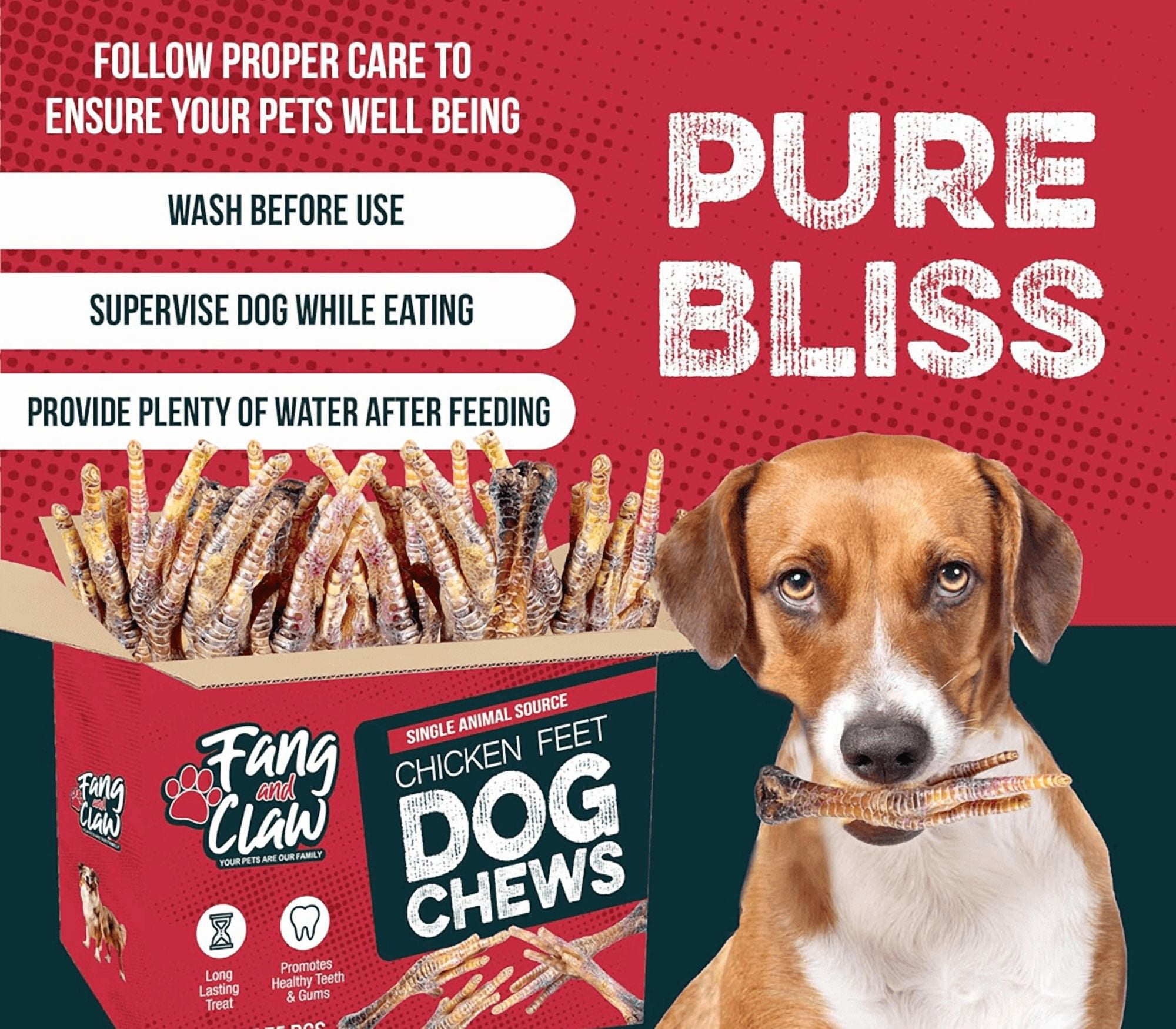 Natural Chicken Feet for Dogs, Treats – 75 Count Pack – Single Ingredient, All‑Natural, Air‑Dried Chicken Feet Chews, High Protein, Low Calorie, Digestible, Hip & Joint Support