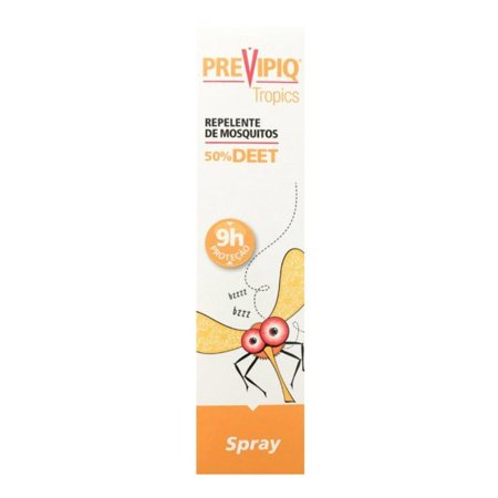 Previpiq Tropics Mosquito Repellent 50% Deet Spray is a long-lasting spray repellent that protects the skin against the most common mosquito species 75ml