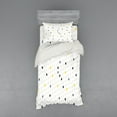 thumbnail image 1 of Ambesonne Modern Bedding Set 3 Pcs, Polka Dots Geometric, Twin, Yellow White Grey, 1 of 3