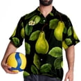 thumbnail image 4 of pear Men's Short Sleeve Button Down Hawaiian Beach Printed Casual Shirts, 4 of 6