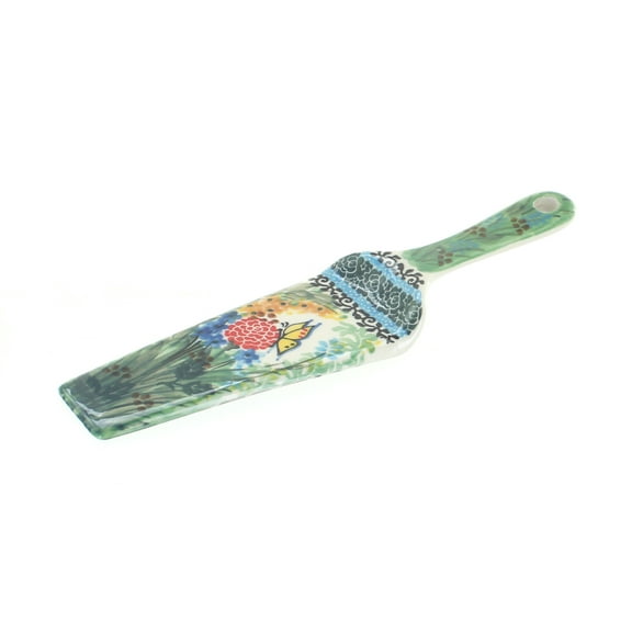 Blue Rose Polish Pottery Teresa Cake Server