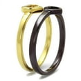 thumbnail image 4 of IP Or & IP Brun Foncé (Café IP) Anneau en Acier Inoxydable Sans Pierre pour les Femmes Thème Minimaliste Sans Pierre Style de Couleur Pierre TK2548 Taille 10, 4 of 4
