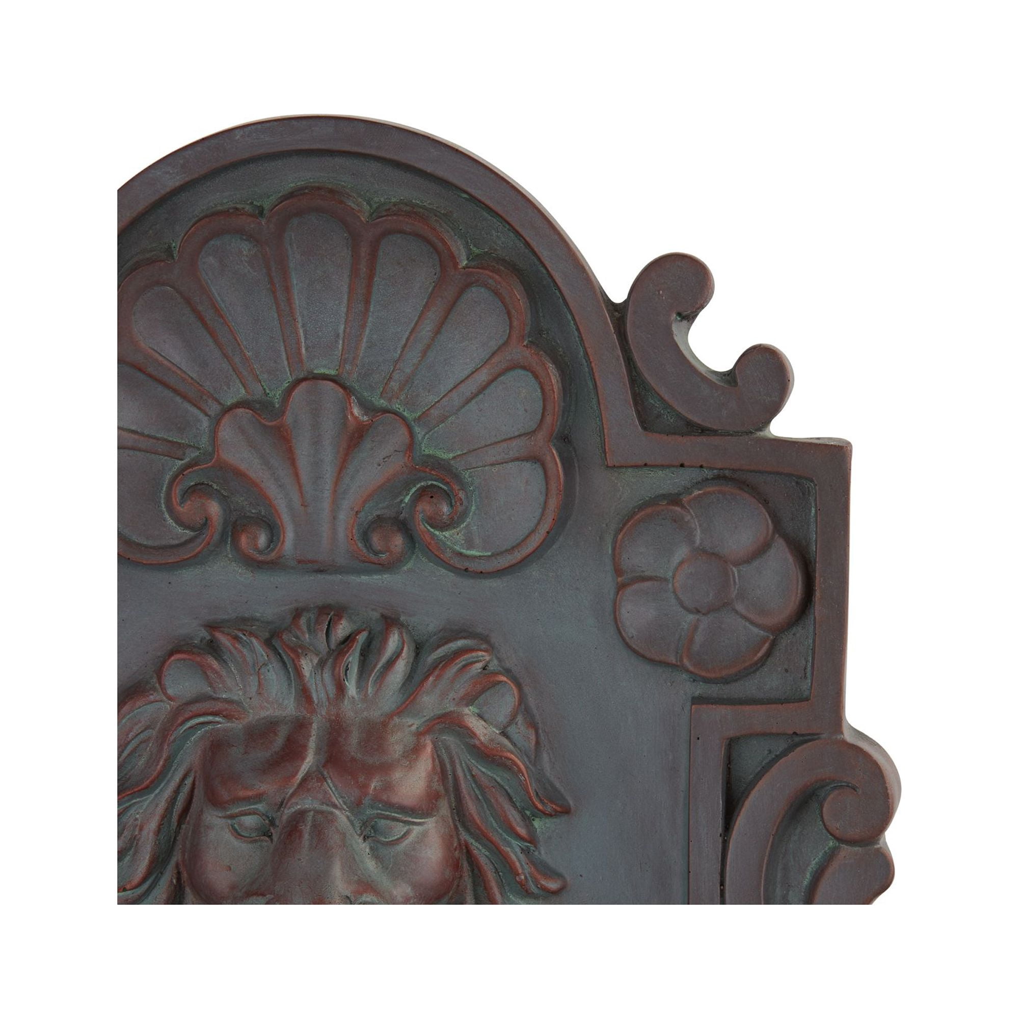 Royal Lion Head 31 1/2" High Large Rustic Indoor Outdoor Decor Bronze Wall Fountain with Light LED Outside