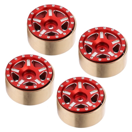 4PCS 1.9" Aluminum Beadlock Wheels For 1/10 RC Crawlers - Pink & Purple, Fits TRX4, SCX10, CC01